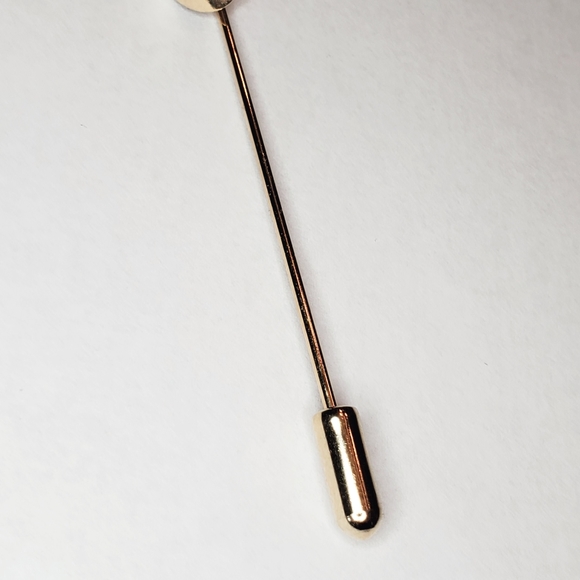 Stick pin lapel gold tone "N" monogram initial - Picture 3 of 6